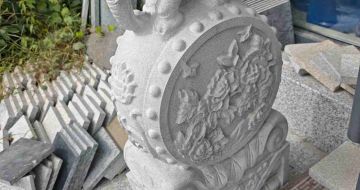 绥化芝麻白抱鼓石 庭院抱鼓石