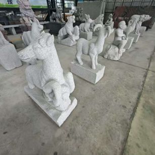 绥化芝麻白雕刻 十二生肖 异形雕刻