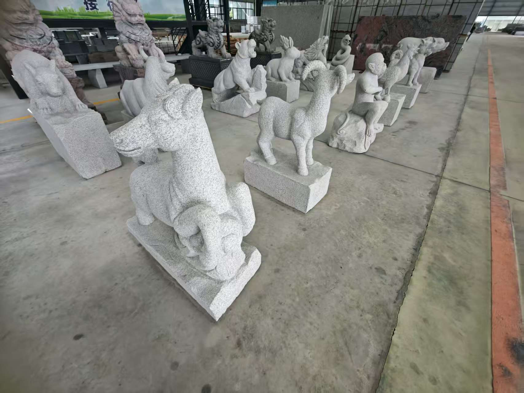 绥化芝麻白雕刻 十二生肖 异形雕刻